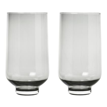 Sklenice na vodu FLOW 400 ml, sada 2 ks, kouřové sklo, Blomus