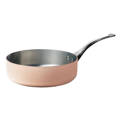 Měděná pánev na soté s nerezovou rukojetí O 16 cm Inocuivre de Buyer