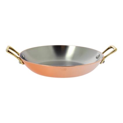 Měděná servírovací pánev s bronzovými uchy O 16 cm Inocuivre de Buyer