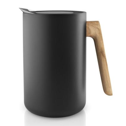 Vakuová termoska s dřevěnou rukojetí Nordic kitchen černá 1,0 l Eva Trio