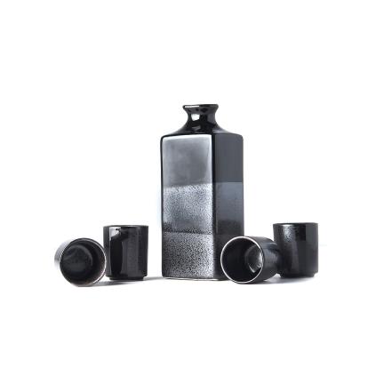 Souprava na saké GUNMETAL, sada 5 ks, MIJ