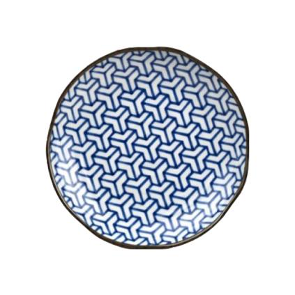 Jídelní talíř HERRINGBONE INDIGO IKAT 23 cm, MIJ