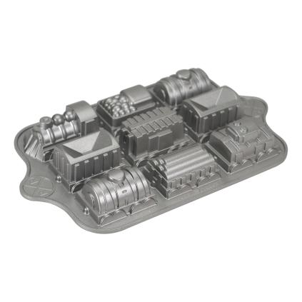 Forma na 9-dílný piškotový vláček Train Cake Bundt® stříbrná Nordic Ware