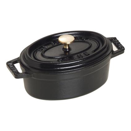 Hrnec 0,25 l, oválný, černá, litina, Staub