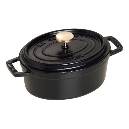 Hrnec 0,6 l, oválný, černá, litina, Staub