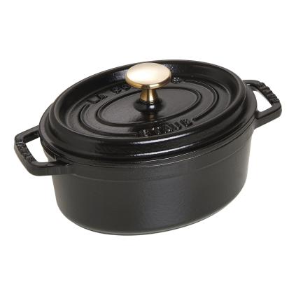 Hrnec 1 l, oválný, černá, litina, Staub