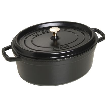 Hrnec 5,4 l, oválný, černá, litina, Staub