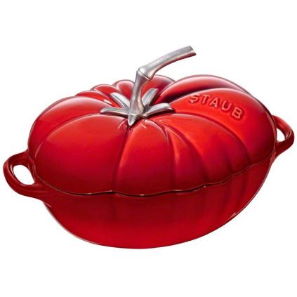 Hrnec 25 cm, 3 l, tvar rajčete, višňová, litina, Staub