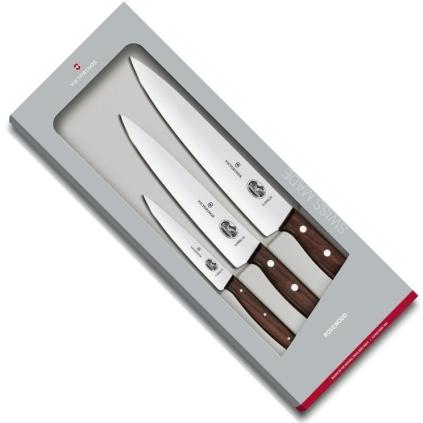 Sada nožů, s dřevěnou rukojetí, sada 3 ks, Victorinox