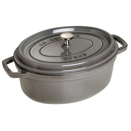 Hrnec 37 cm, 8 l, oválný, grafitově šedá, litina, Staub