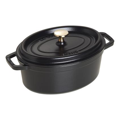 Hrnec 2,4 l, oválný, černá, litina, Staub