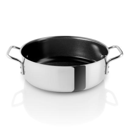 Nerezový kastrol na soté s nepřilnavým keramickým vnitřním povrchem O 24 cm Eva Trio
