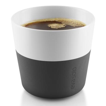 Termohrnky na kávu Lungo 230 ml 2 kusy karbonově černé Eva Trio