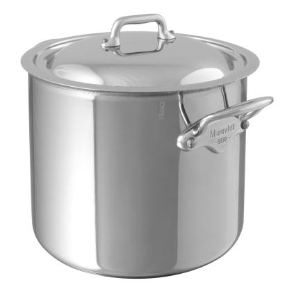 Hrnec 24 cm, 9,2 l, s nerezovými uchy a nerezovou poklicí, nerez, MAUVIEL