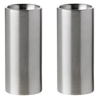 Sada slánky a pepřenky ARNE JACOBSEN, sada 2 ks, stříbrná, nerezová ocel, Stelton