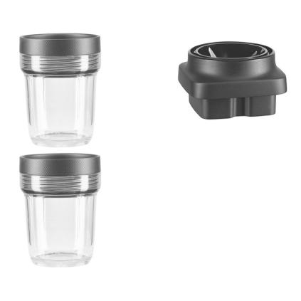 Osobní nádoba 200 ml, sada 2 ks, s víčky a noži k mixéru K400, KitchenAid