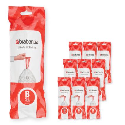 PerfectFit Bags, Code B, 5L, 200 Bags White 8710755100314 Brabantia 300dpi 4167x4167px 6 NR 25882