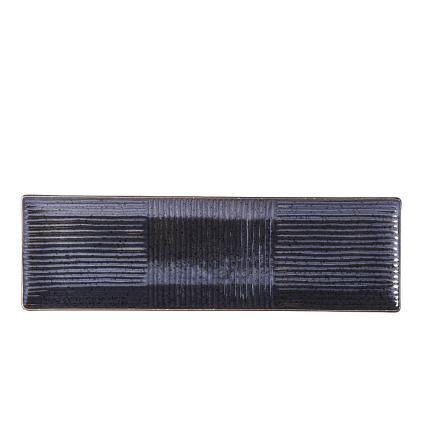 Talíř na sushi a sashimi LINES 33 x 10 cm, černá, MIJ