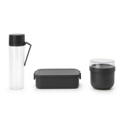 Sada boxů MAKE & TAKE, sada 3 ks, na snídani a oběd, tmavě šedá, Brabantia