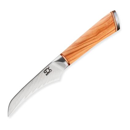 Okrajovací nůž SOK OLIVE SUNSHINE DAMASCUS 8 cm, Dellinger