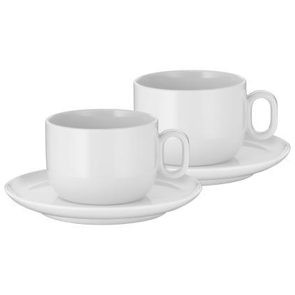 Šálek na cappuccino BARISTA, sada 2 ks, s podšálky, bílá, WMF