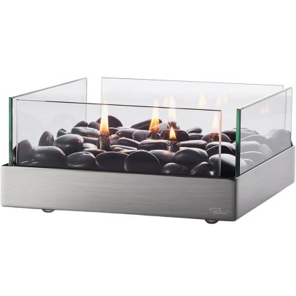 Olejová lampa FIREPLACE 23 cm, stolní, stříbrná, Philippi