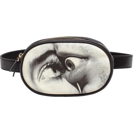 Opasek s taštičkou TOILETPAPER EYE & MOUTH 19 x 12 cm, černá, Seletti