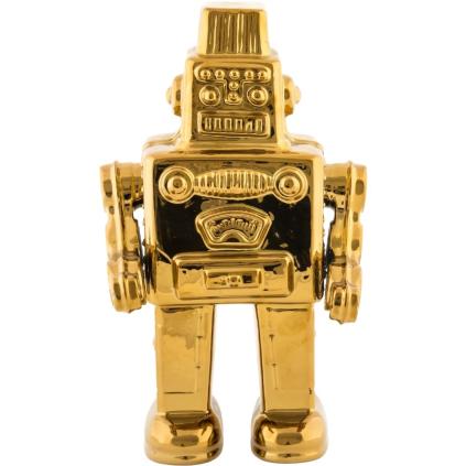 Dekorační figurka MEMORABILIA MY ROBOT 30 cm, zlatá, porcelán, Seletti