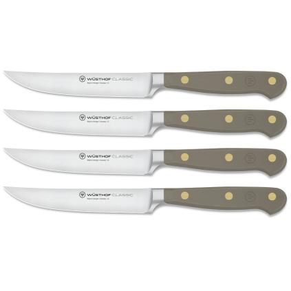 Steakový nůž CLASSIC COLOUR 12 cm, sada 4 ks, sametově ústřicová, WÜSTHOF