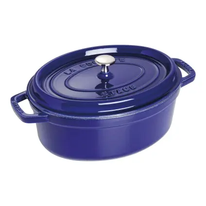 Hrnec 4,2 l, oválný, tmavě modrá, litina, Staub