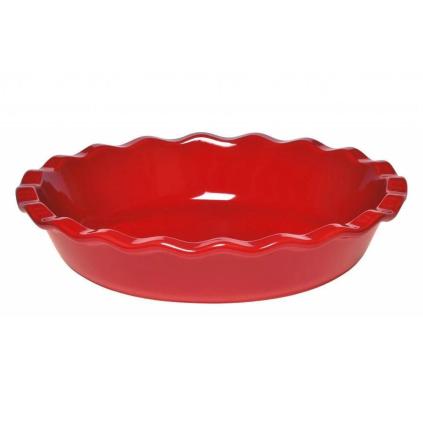 Kulatá forma na koláč 26 cm, červená, keramika, Staub