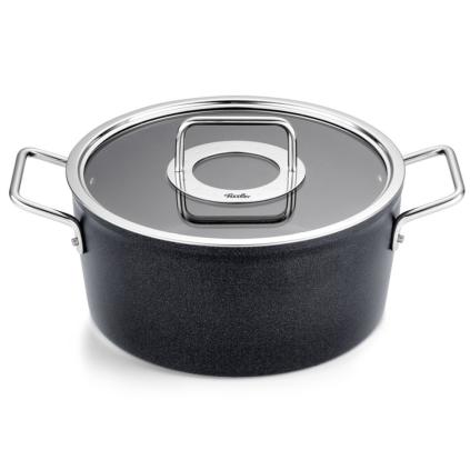Kastrol ADAMANT 24 cm, 4,9 l, se skleněnou poklicí, nepřilnavý povrch, Fissler