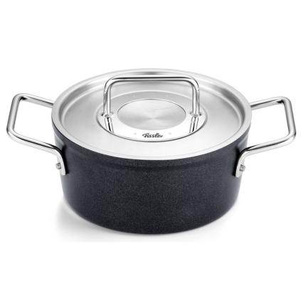 Kastrol ADAMANT 18 cm, 2 l, s nerezovou poklicí, nepřilnavý povrch, Fissler