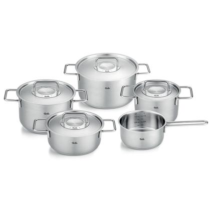 Sada hrnců PURE, nerezové poklice, sada 5 ks, nerez, Fissler