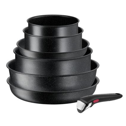 Sada nádobí INGENIO BLACK STONE L3998702, sada 7 ks, nepřilnavý povrch, Tefal