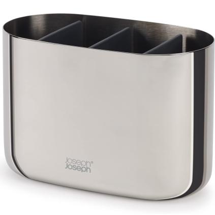 Kelímek na zubní kartáčky EASYSTORE LUXE 70581, stříbrná, nerezová ocel, Joseph Joseph