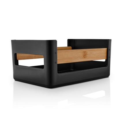 Kuchyňský organizér NORDIC KITCHEN 27 x 19 cm, černá, plast/bambus, Eva Trio