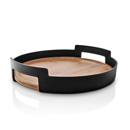 Servírovací tác NORDIC KITCHEN 35 cm, černá, plast/bambus, Eva Trio