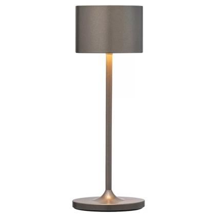 Přenosná stolní lampa FAROL MINI 19,5 cm, LED, spálený kov, hliník, Blomus