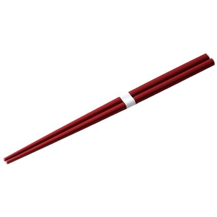 Jídelní hůlky 22,5 cm, tmavě červená / bílá, bambus, MIJ