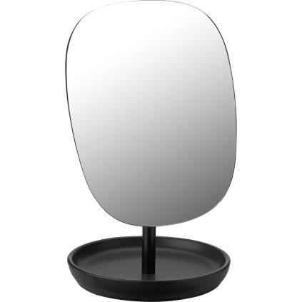 Kosmetické zrcadlo FJORD 25 cm, stolní, černá, kov / kamenina, Stelton