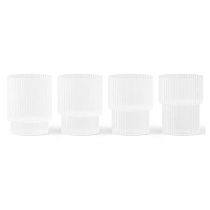 Sklenice na vodu RIPPLE 200 ml, sada 4 ks, bílá, ferm LIVING