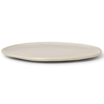 Jídelní talíř FLOW 27 cm, bílá, kamenina, ferm LIVING