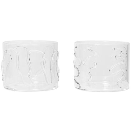 Sklenice na vodu DOODLE 200 ml, sada 2 ks, čirá, sklo, ferm LIVING