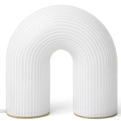 Přenosná stolní lampa VUELTA 22,5 cm, LED, bílá, sklo, ferm LIVING