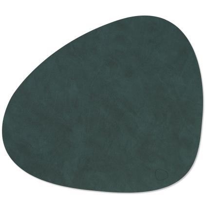 Prostírání CURVE NUPO 37 x 44 cm, tmavě zelená, kůže, LIND DNA