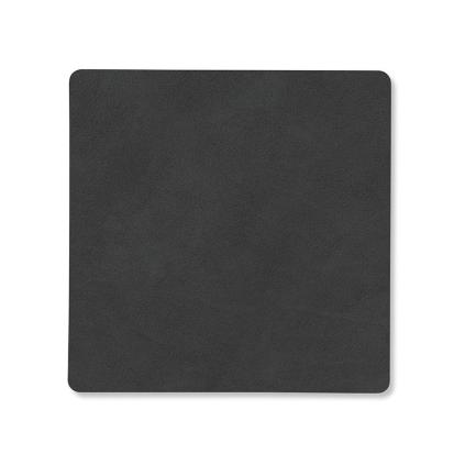 Podtácek SQUARE NUPO 10 x 10 cm, černá, kůže, LIND DNA