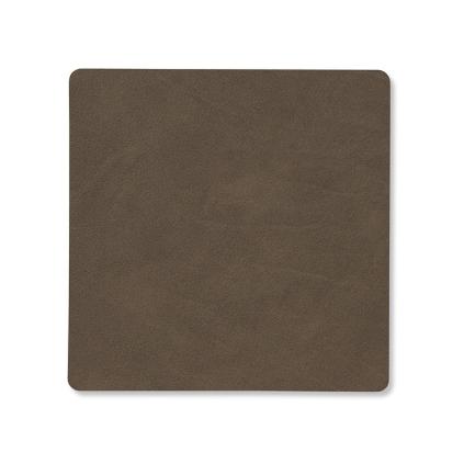 Podtácek SQUARE NUPO 10 x 10 cm, kaviárová, kůže, LIND DNA