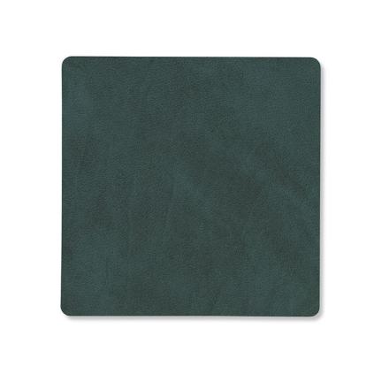 Podtácek SQUARE NUPO 10 x 10 cm, tmavě zelená, kůže, LIND DNA