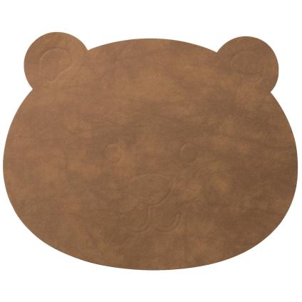 Dětské prostírání BEAR NUPO 38 x 30 cm, přírodní, kůže, LIND DNA